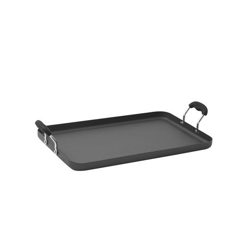 Winco HAG-2012, 19.63x12.25-Inch Deluxe Hard Anodized Aluminum Griddle with Silicone Wrapped Lifted Handles
