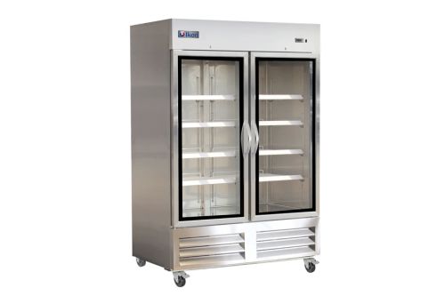 IKON IB54RG 2 Glass Doors Upright Bottom Mount Refrigerator