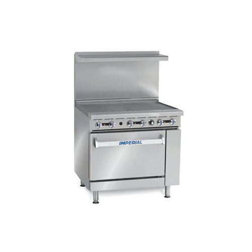Imperial IHR-G36, 36-Inch Heavy-Duty Gas Range with Griddle Top and Standard Oven, NSF