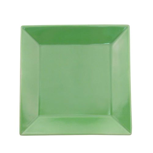 C.A.C. KC-21-G, 12-Inch Green Stoneware Square Plate, DZ