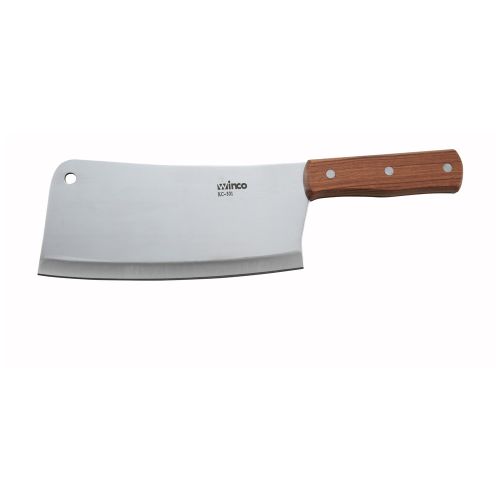 Winco KC-301, Heavy-Duty Chinese Cleaver with Wooden Handle and 3.5x8-Inch Blade
