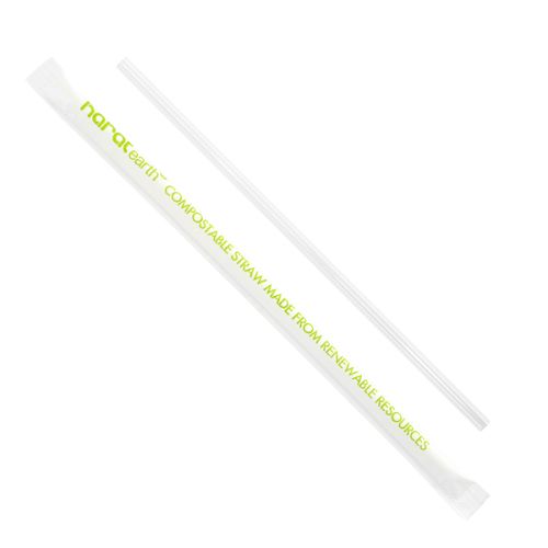 Karat KE-C9210 7.75-inch Jumbo Paper Wrapped PLA Clear Straws, 2000/CS