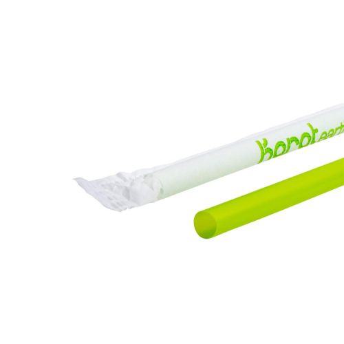 Karat KEC9200G, 9-Inch Green PLA Wrapped Jumbo Straw, 4800/CS