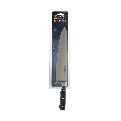 C.A.C. KFCC-G101, 10-inch Schnell Stainless Steel Chef Knife with Granton Edge