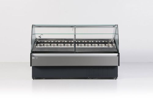 Hydra-Kool KFM-GL-60-S, 58-inch Curved Glass Gelato Case, 16 Pans