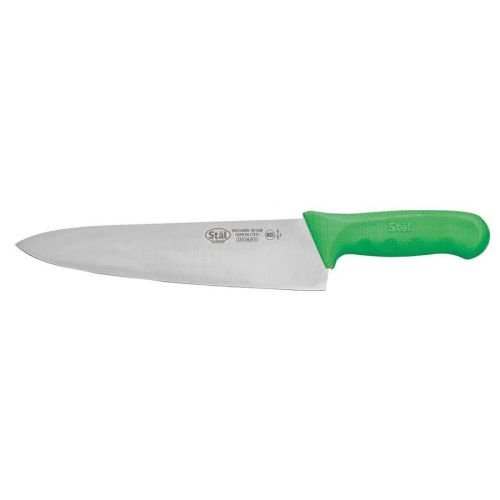 Winco KWP-100G, 10-Inch Stal High Carbon Steel Chef's Knife, Polypropylene Handle, Green, NSF