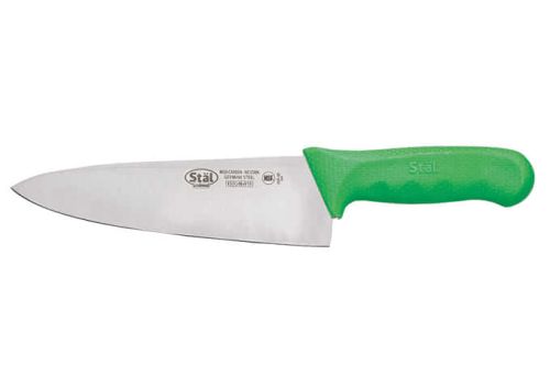 Winco KWP-80G, 8-Inch Stal High Carbon Steel Chefs Knife, Polypropylene Handle, Green, NSF
