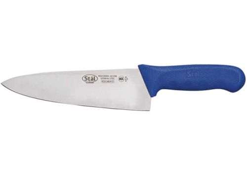 Winco KWP-80U, 8-Inch Stal High Carbon Steel Chefs Knife, Polypropylene Handle, Blue, NSF