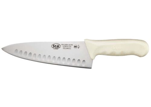 Winco KWP-81, 8-Inch Stal High Carbon Steel Chefs Knife, Polypropylene Handle, White, NSF