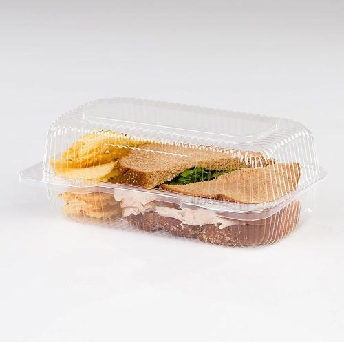LBH-523, 7.75x3.75x3.5-Inch Clear Hinged Containers, 500/CS
