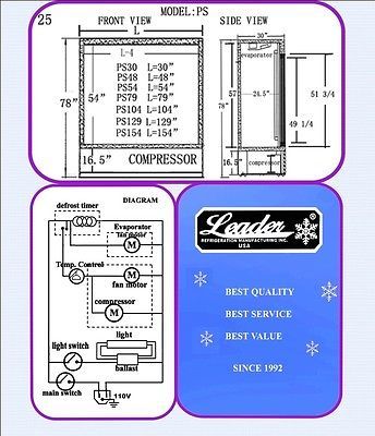 Leader LS54 Sliding 2-door Reach In Commercial  Refridgerator