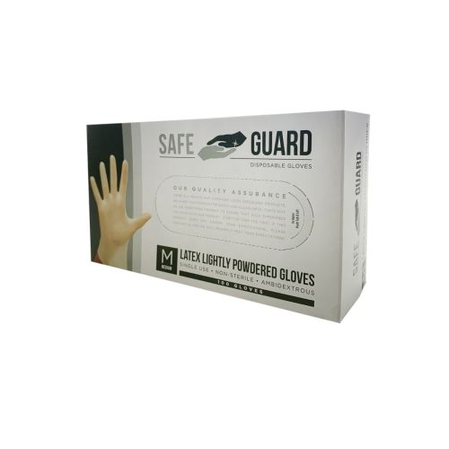 SafeGuard LGMC-X, Powdered Latex Gloves, Medium, 100/PK