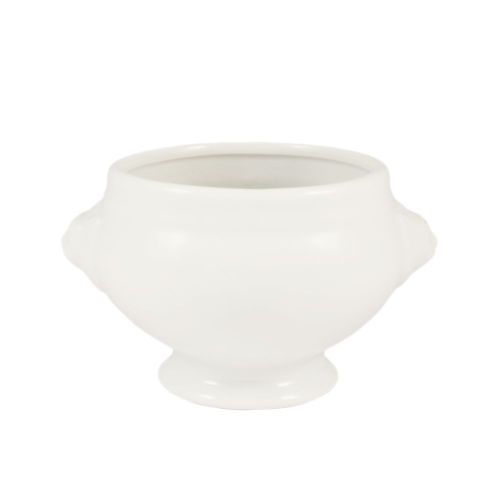 C.A.C. LN-15-P, 15 Oz 6.25-Inch White Porcelain Lion Head Bouillon Bowl, 2 DZ/CS