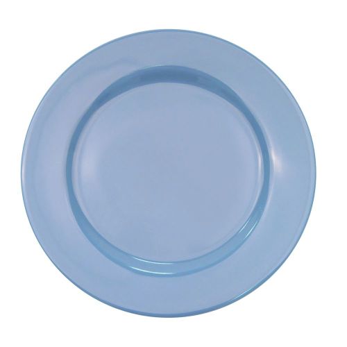 C.A.C. LV-21-LBU, 12-Inch Light Blue Stoneware Plate with Rolled Edge, DZ