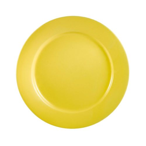 C.A.C. LV-8-Y, 9-Inch Yellow Stoneware Plate with Rolled Edge, 2 DZ/CS