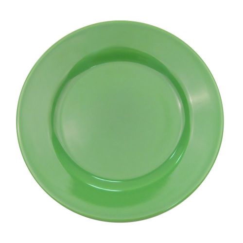 C.A.C. LV-9-G, 9.75-Inch Green Stoneware Plate with Rolled Edge, 2 DZ/CS