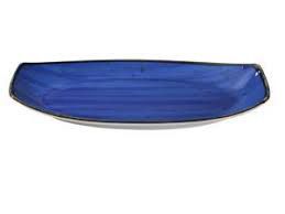 Yanco LY-215BU 15x8.5x1.625-Inch Lyon Blue Porcelain Rectangular Blue Plate, DZ