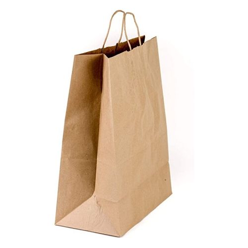 DURO 13x7x17-Inch 65# Kraft Paper Shopping Bag with Handles, 250/PK