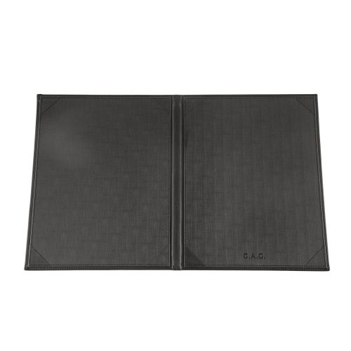 C.A.C. MCC2-11BK, 8.5x11-inch 2-Panel Faux Leather Black Menu Cover