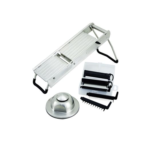 Winco MDL-15, Mandoline Slicer Set with Stainless Steel Hand Guard
