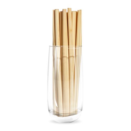 Reeds RE1121-M08, 8.5-Inch Individually Wrapped Beige Reed Jumbo Straws, 200/CS