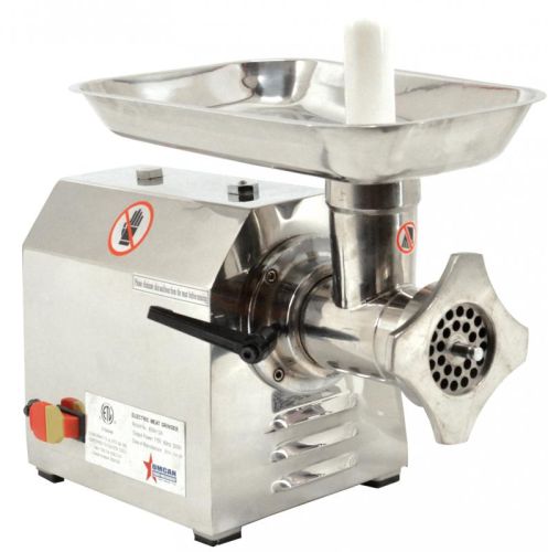 Omcan MG-CN-0012-S, 18-inch Stainless Steel Electric Meat Grinder, 0.87 HP