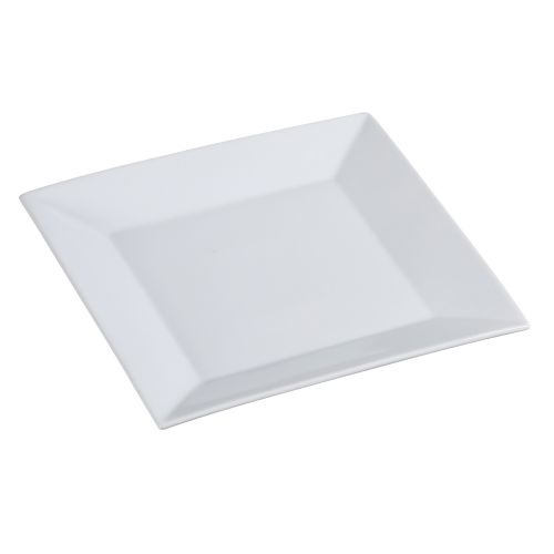 Yanco ML-109 9-Inch Mainland Porcelain Square White Plate, 24/CS