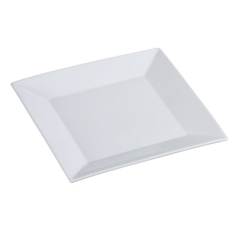 Yanco ML-114 14-Inch Mainland Porcelain Square White Plate, 6/CS