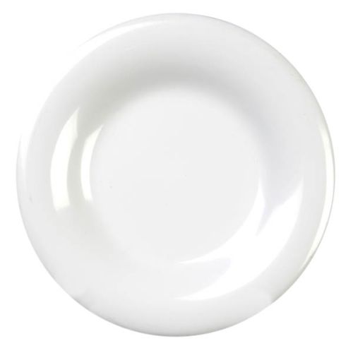 Yanco MS-007WT 7.5-Inch Milestone Melamine Wide Rim Round White Plate, 48/CS