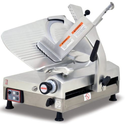 Omcan MS-IT-0330-A, 13-inch Blade Anodized Aluminum Gear-Driven Automatic Meat Slicer