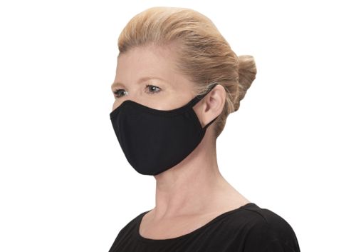 Winco MSK-1KML, 2-Ply Cotton Black Reusable Face Mask, M/L Size, Pack of 2