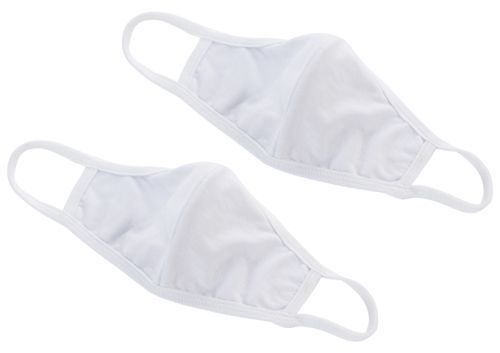 Winco MSK-1WLXL, 2-Ply Cotton White Reusable Face Mask, L/XL Size, Pack of 2