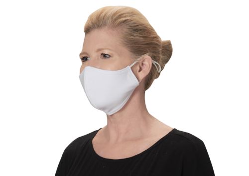 Winco MSK-2WLXL, 2-Ply Cotton White Reusable & Adjustable Face Mask, L/XL Size, Pack of 2