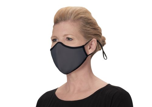 Winco MSK-4GLXL, 2-Ply Cotton/Poly Blend Gray Reusable & Adjustable Face Mask, L/XL Size, Pack of 2