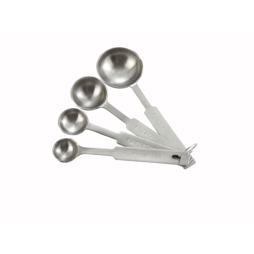 Winco MSPD-4X, Deluxe Stainless Steel Measuring Spoons, 4-Piece Set