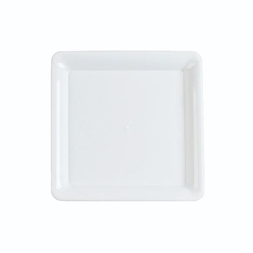CLOSEOUT - 11.8-Inch Square Milna White Plastic Serving Tray, 25/CS