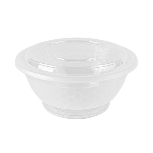 SafePro NB48W, 48 Oz White Round Microwavable Noodle Bowl with Lid