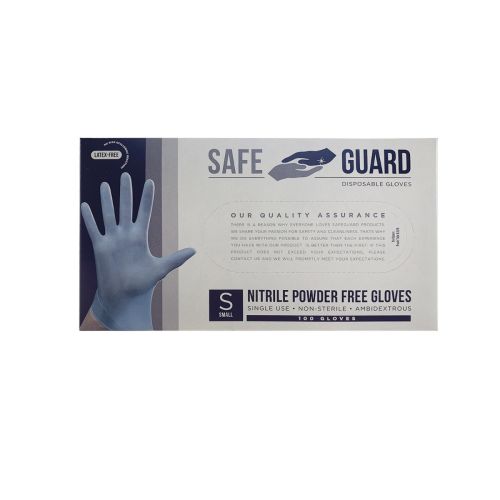 SafeGuard NGS-X, Blue Nitrile Gloves, Powder Free, Small, 100/PK