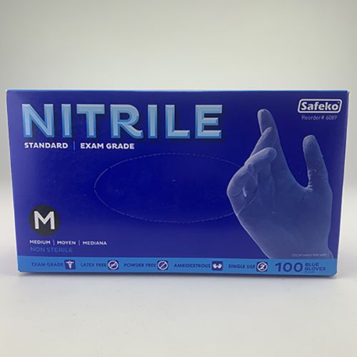 SafeCo NGM, White Nitrile Gloves, Powder Free, Medium, 1000/CS