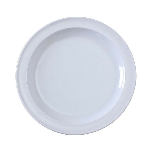 Yanco NS-108W 8-Inch Nessico Melamine Round White Dinner Plate, 48/CS