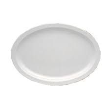 Yanco NS-513W 13x8.5-Inch Nessico Melamine Oval White Platter With Narrow Rim, DZ