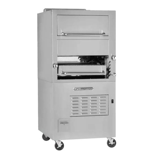 Southbend P32C-32B, 32-Inch Sectional Match Radiant Broiler Gas Single Deck with Warming Oven and Cabinet Base