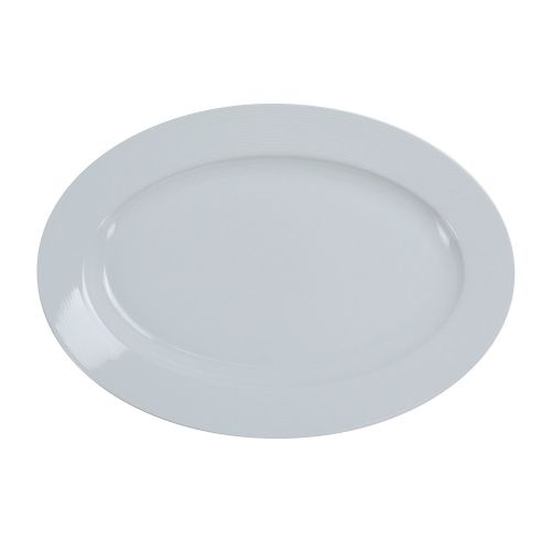 Yanco PA-214 14x10.5-Inch Paris Porcelain Round Super White Platter With Smooth Surface, DZ