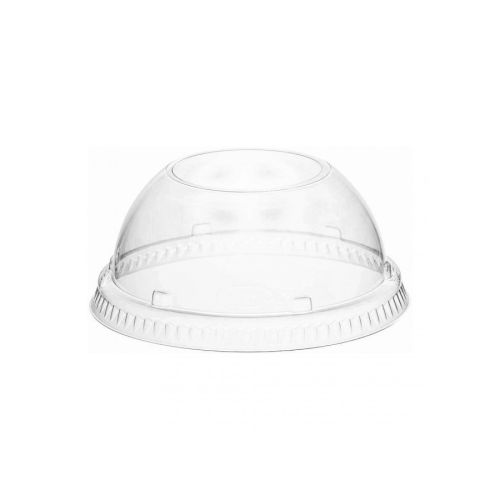 98LDH Clear Dome Plastic Cup Lid with Hole For 12-24 Oz Cups, 1000/CS