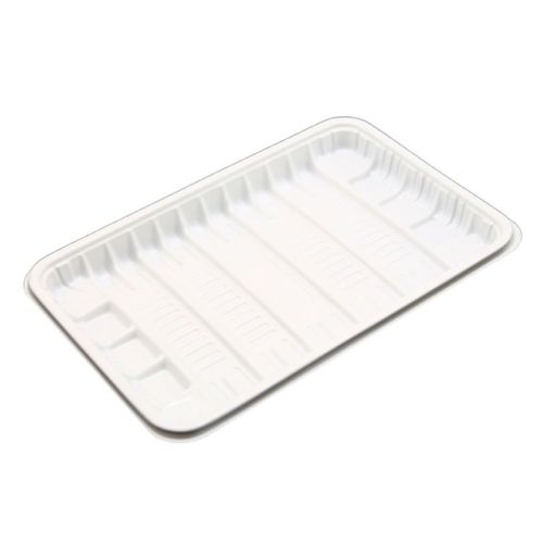 SafePro PL4PW, 9.2x7.2x1.3-Inch #4P White PP Plastic Meat Trays, 500/PK