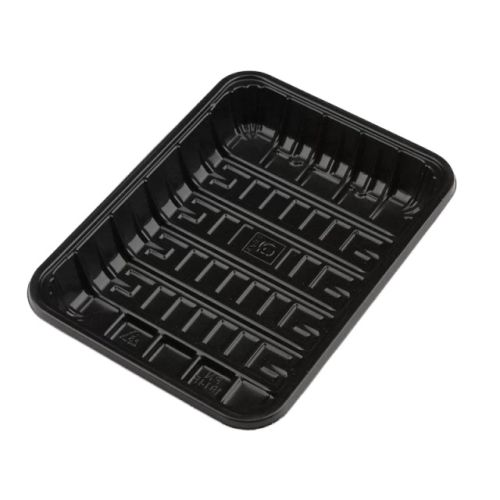 SafePro PL10PBK, 10.75x5.5x1.22-Inch #10P Black PP Plastic Meat Trays, 500/PK