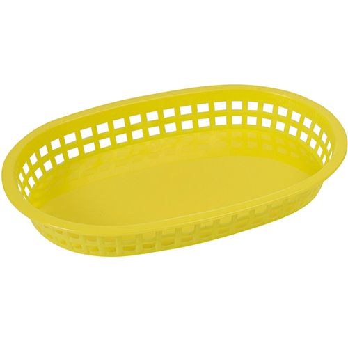Winco PLB-Y, Premium Oval Platter Basket, Sunshine Yellow, 1 Dozen