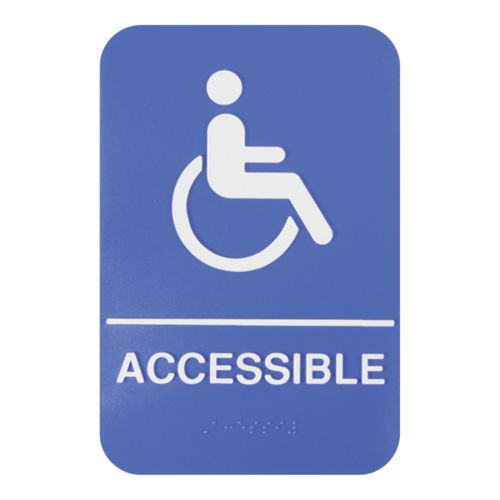 Thunder Group PLIS6959BL, 6x9x1-inch Acrylonitrile Styrene 'Accessible' Information Sign with Braille, EA