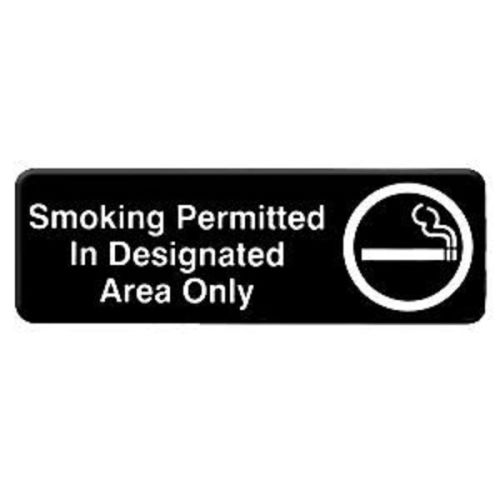 Thunder Group PLIS9327BK, 9x3-inch 'Smoking Permitted' Information Sign