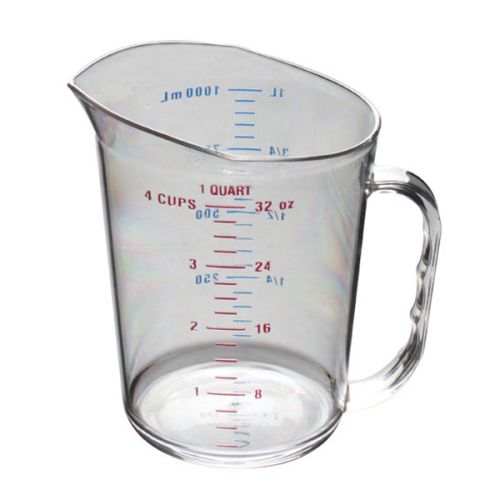 Winco MCPP-4, Set of White Plastic Measuring Cups with Capacity
